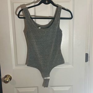 Grey Snap Bodysuit Small